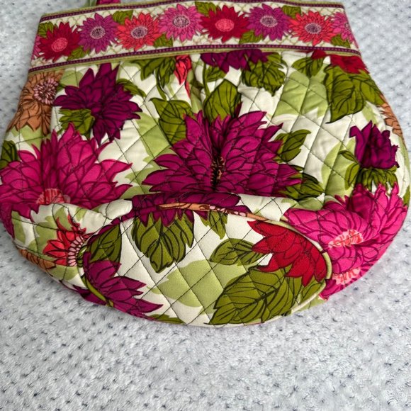 Vera Bradley Hello Dahlia Euro Wallet Floral Quilted Bucket Purse Set Pink Green - Picture 7 of 16